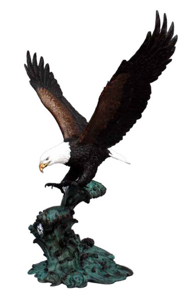 Eagle on Crested Waters Bronze Sculpture Large Scale Outdoor